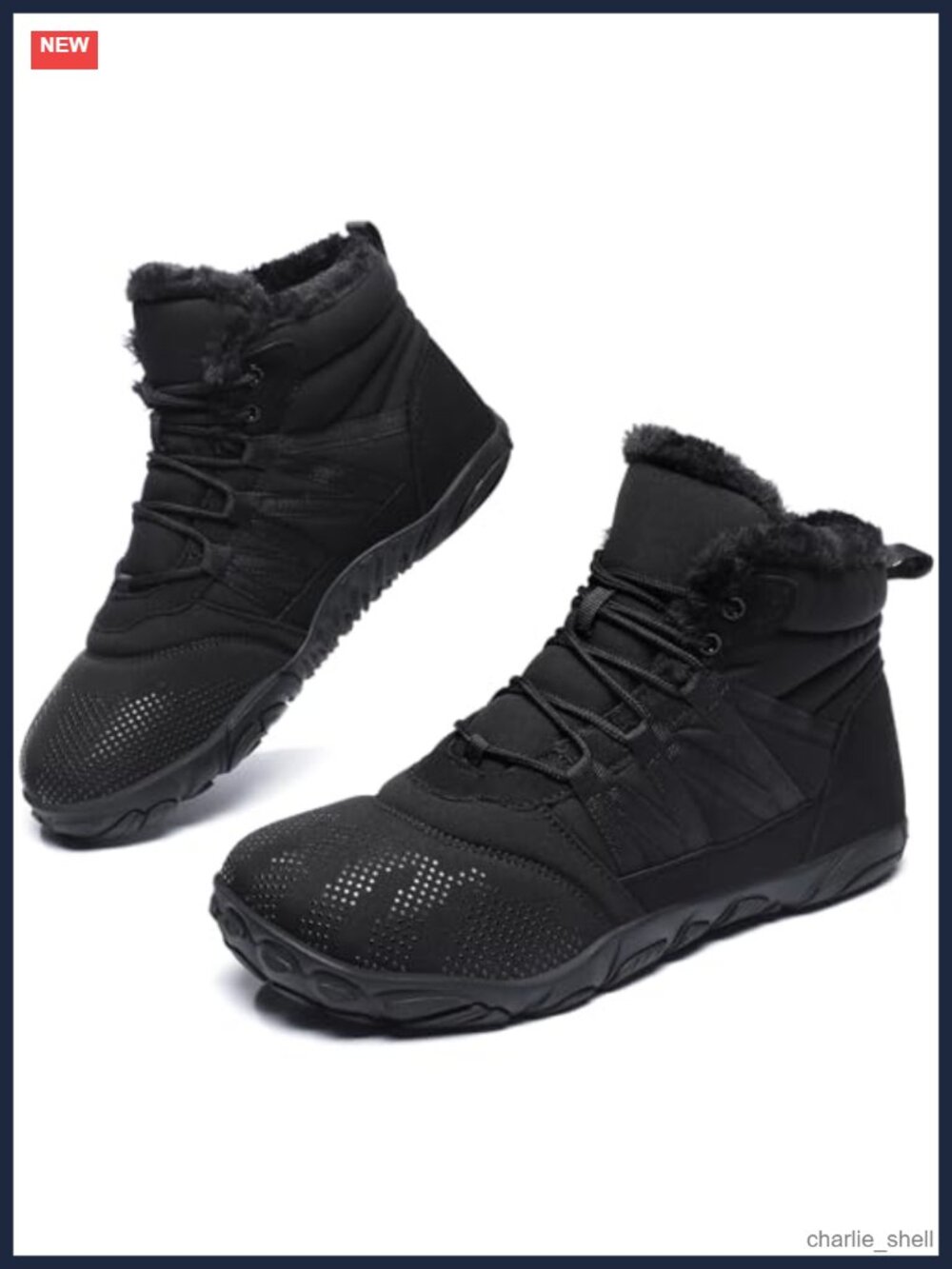 Womens Mens Minimalist Winter Snow Boots Warm Ankle Booties Zero Drop Sole Wide